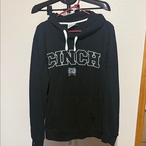 Cinch Black Hoodie with White Accents